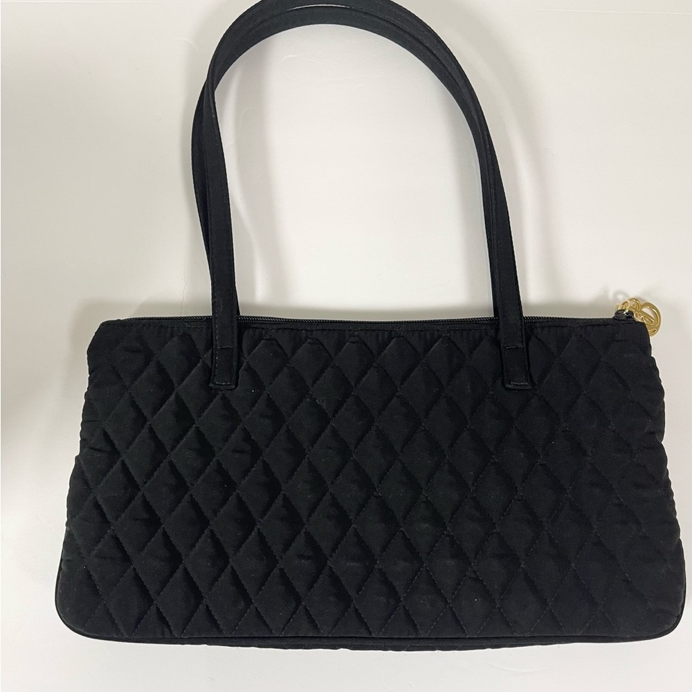 Vera Bradley Black Quilted Shoulder Handbag Tote – Everyday Classic Bag - Picture 9 of 10